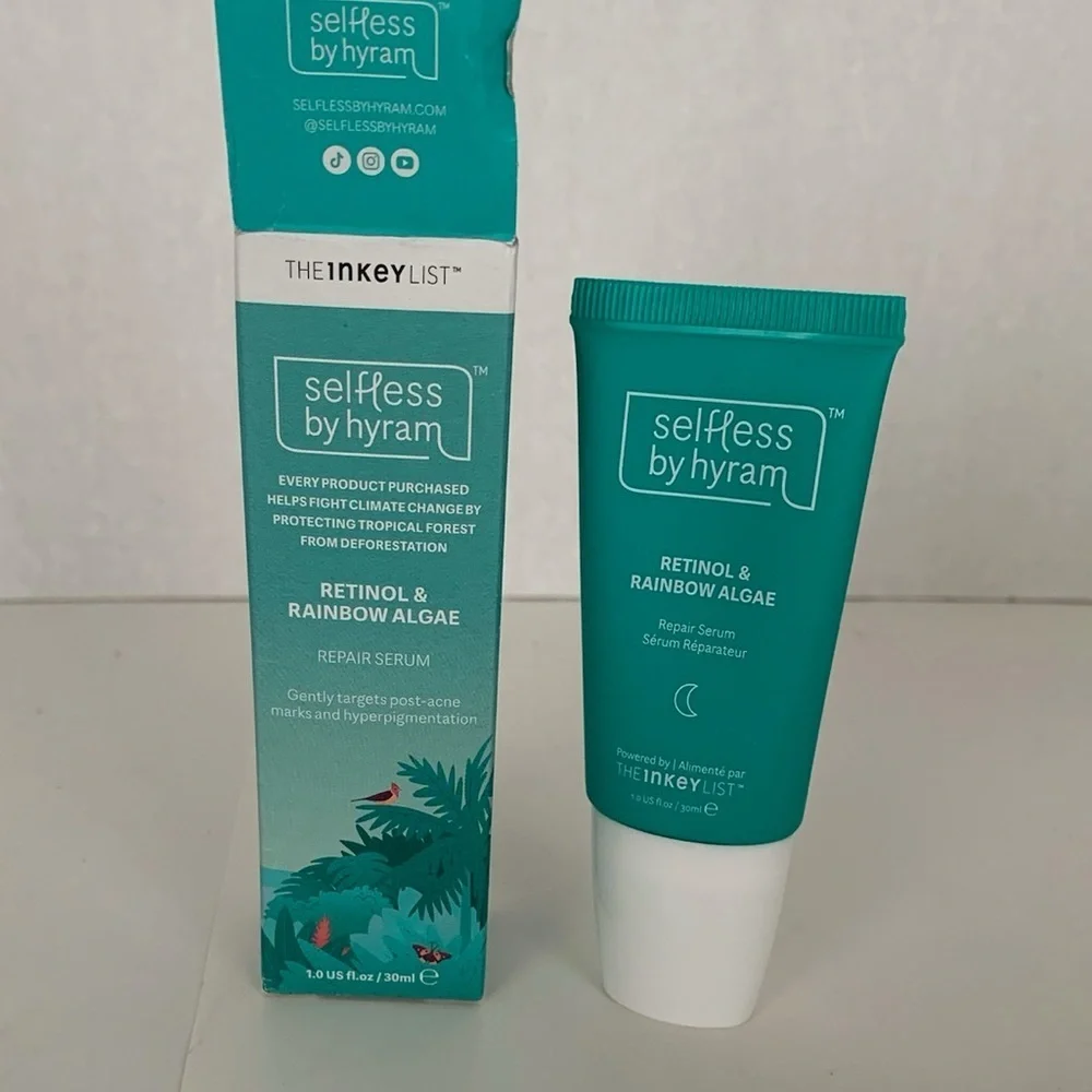 NIB Selfless by Hyram The Inkey List Retinol & Rainbow Algae Repair Serum 1 floz